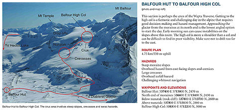 Wapta Icefields and Bow Summit Map